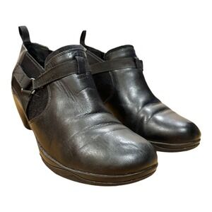 Merrell Evera Rush Women's Boots Heeled Ankle‎ Booties Black Leather Harness 8